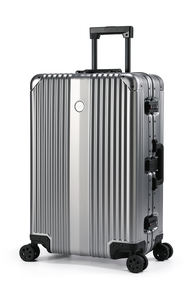 स्टॉक में एल्यूमिनियम मिश्र धातु फ्रेम लक्जरी सामान केस 20 इंच शाइनिंग नॉन-जिपर लॉक स्टाइल थोक - Product Image 3