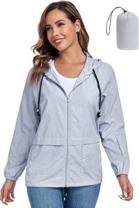 Veste imperméable légère pour <span class=keywords><strong>femme</strong></span>, couleur vert olive, coupe-vent, pour la <span class=keywords><strong>randonnée</strong></span> en plein air - Product Image 6