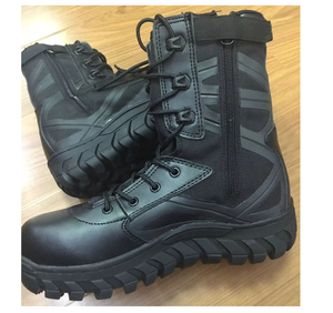 Chaussures de randonnée DFA120 en toile kaki et noire avec bandes renforcées et fermeture éclair latérale sur les manches - Product Image 3