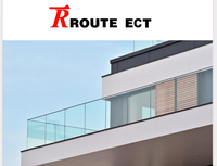 YL Balustrade en aluminium en forme de U pour balcon de villa moderne, garde-corps en verre sans cadre, système de base pour bricolage