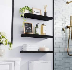 منتجات رائجة: أرفف خشبية ريفية معلقة على الحائط، أرفف خشبية عائمة للحائط لغرفة المعيشة والمطبخ والحمام - Product Image 6