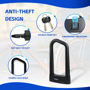 Tonyon Fingerprint Bike <span class=keywords><strong>U</strong></span> Shape Bicycle Heavy Duty D Lock <span class=keywords><strong>Antivol</strong></span> Security Smart <span class=keywords><strong>U</strong></span> Lock Accessoires pour E Bike, Moto - Product Image 2