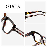 Lunettes de vue rétro de luxe de haute qualité en acétate avec logo personnalisé, montures de lunettes optiques pour hommes
