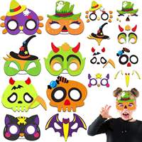 Kit de masques en feutre DIY pour Halloween, masques de citrouille, sorcière, chauve-souris, chat, pour enfants, fête, cosplay, ensemble de masques à assembler soi-même