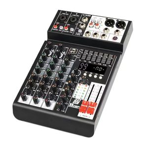 Mezclador de audio profesional XTUGA EQ4, consola de mezcla de 4 canales, interfaz USB en vivo de Karaoke con 99 DSP - Product Image 6