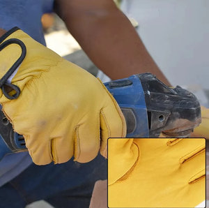 羊皮皮革耐热耐用工作手套手套男士园艺植树修车工地搬家 - Product Image 2