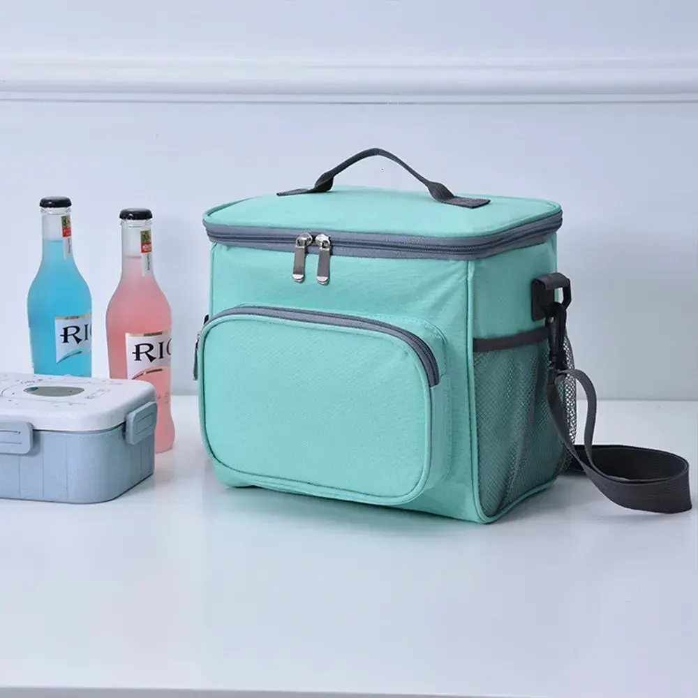 नए रंग के कूलर बैग टेकअवे फूड थर्मल पाउच शोल्डर बड़ी क्षमता वाले पिकनिक कैम्पिंग फ्रूट ड्रिंक केस को ताजा रखें
