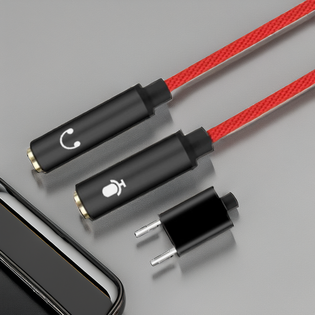 Digital Chip TYPE-C 1-to-2 Earphone Microphone Splitter Fully Compatible with Microphone Braided Cable Adapter Audio Cable