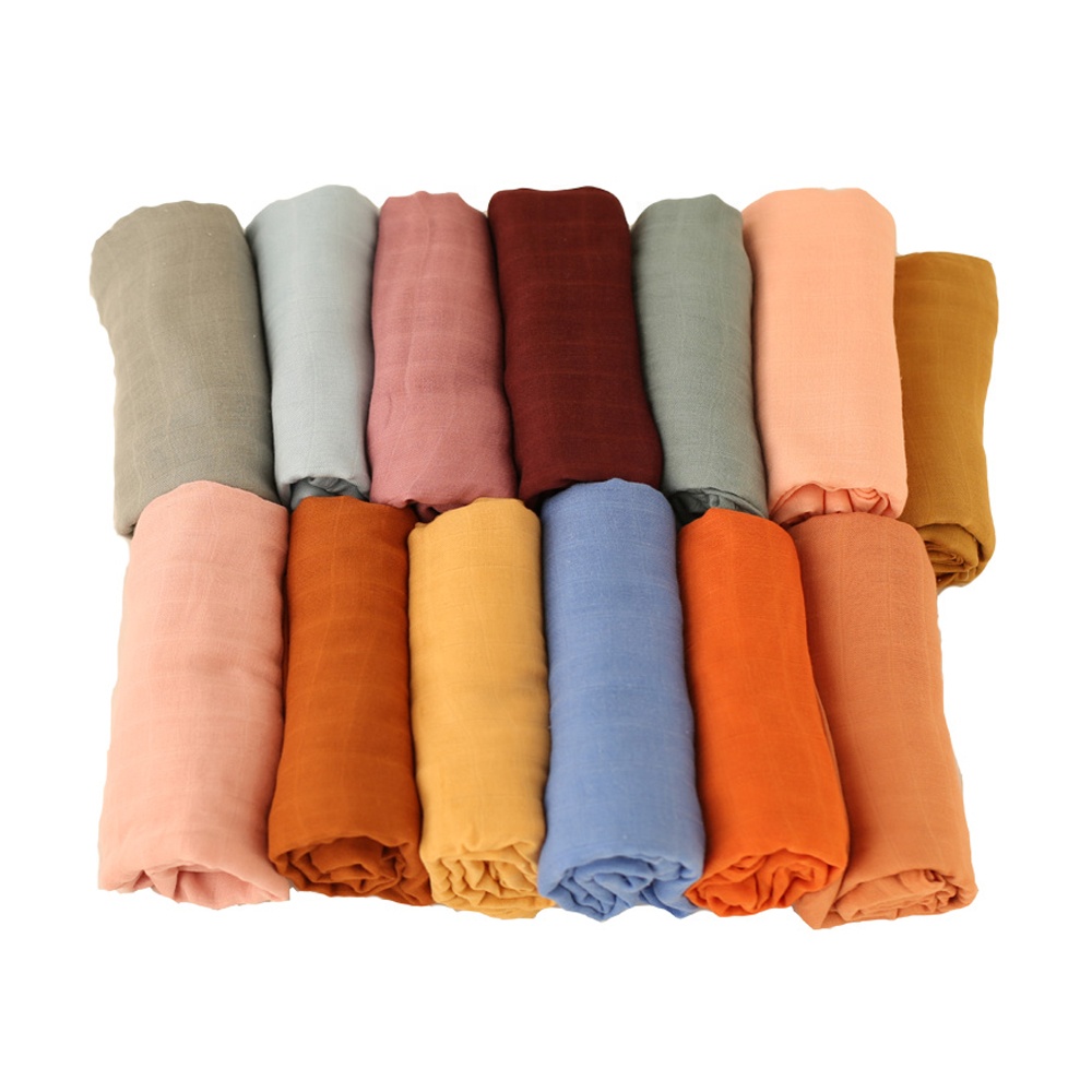 Заводские пользовательские Amazon однотонные простые органические бамбуковые хлопковые детские одеяла муслиновые пеленальные одеяла детские пеленки