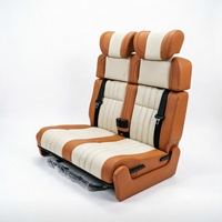 Siège de voiture inclinable en cuir avec ceintures de sécurité, pliable et confortable, pour camping-car, caravane, fourgonnette, bus