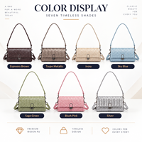 Sac à main bandoulière tressé vintage en cuir PU pour femme avec logo personnalisé – Vente en gros