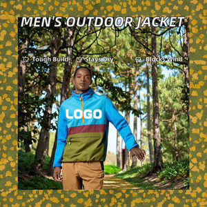 เสื้อแจ็คเก็ตผู้ชายมีฮู้ดแบบต่อผ้า สไตล์ลำลองสำหรับฤดูใบไม้ผลิ ทรงหลวม กันน้ำ กันลม เหมาะสำหรับเดินป่า รุ่นใหม่ น้ำหนักเบา ป้องกันลม - Product Image 2