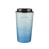 Mug à café en titane, mug thermique à double paroi isolé avec couvercle anti-fuite, 400 ml, pour le camping en plein air, la randonnée, les voyages