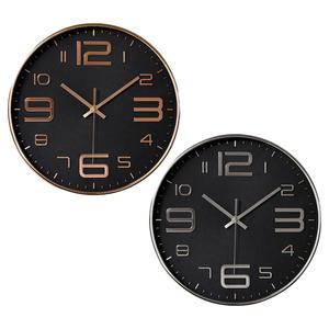 Logo personalizzato 30cm orologio da parete mono volto moderno Art Deco oro nero analogico per uso cucina decorazione in aula scuola a casa ufficio - Product Image 2
