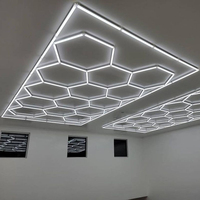 Lumière LED hexagonale pour garage, 6000K, design nid d'abeille, étanche, éclairage de plafond portable pour la maison, la salle de sport, le salon de coiffure