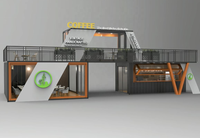 Bar et restaurant en conteneur, construction préfabriquée de haute qualité pour la restauration et le service de boissons en plein air, directement de l'usine