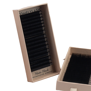 Extensiones de Pestañas de Cachemira de Marca Privada 0.03 05 07 Mega Volumen Seda Visón Natural Coreano PBT Hechas a Mano Terciopelo Suave Mate Oscuro - Product Image 2