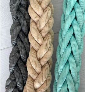 เชือก HMPE และเชือกไนลอนคุณภาพสูง ขนาด 24 มม. 28 มม. 32 มม. 38 มม. 40 มม. สีฟ้า สีเหลือง สีขาว สำหรับเรือเดินทะเล เรือยอชท์ - Product Image 1