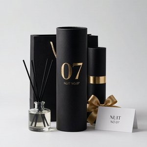 Boîte ronde en carton rigide gaufré sur mesure pour diffuseur de parfum, emballage d'huiles essentielles, prix de gros - Product Image 2