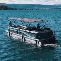 Bateau de sport en aluminium pour la voile, avec transat, barbecue, commande tactile artisanale, moteur hors-bord de 30 pieds, pour la pêche et les excursions