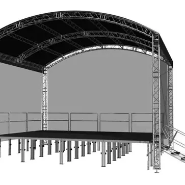 Müzik konseri için asansör aydınlatma Dj kavisli çatı sahne kafes olay sahne kafes sistemi