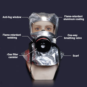 धुएं की सुरक्षा के लिए पूर्ण कवर फायरफाइटर सिलिकॉन सक्रिय कार्बन फिल्टर श्वसन मास्क - Product Image 5