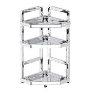 Étagère d'angle multi-niveaux en acier inoxydable pour épices avec crochets, support pour ustensiles et planche à découper pour l'organisation des armoires de cuisine - Product Image 1