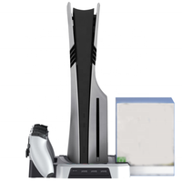 Support de refroidissement multifonctionnel pour PS5/Pro/Slim Station de charge pour double contrôleur Station de refroidissement RVB avec stockage de disque de jeu
