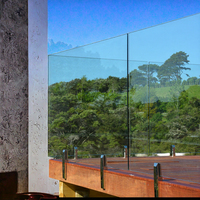 Balustrades en verre modernes sans cadre en acier inoxydable pour escalier, avec embouts de fixation au sol et support de main courante