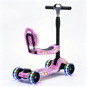 Trottinette pour jeune enfant avec roues en PU anti-rayures et lumières clignotantes, design équilibré et vibrant - Product Image 5