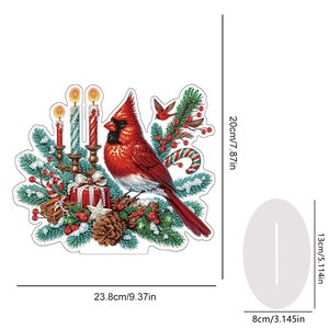 Navidad Cardenal vacaciones decoración diamante pintura Mesa ornamento forma especial acrílico Navidad diamante pintura escritorio ornamento - Product Image 2