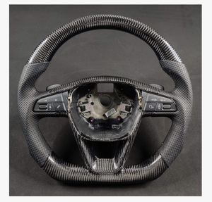 Volante de Fibra de Carbono Forjado Personalizado YLC con LED para <span class=keywords><strong>SEAT</strong></span> Cupra <span class=keywords><strong>Leon</strong></span> X 1 FR MQB EVO PQ, Accesorios de Estilo Racing - Product Image 5