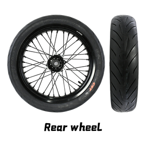 Ensemble de roues <span class=keywords><strong>avant</strong></span> et arrière pour Surron Light Bee X Ultra Bee Talaria, combinaison de pneus tout-terrain et sur route de <span class=keywords><strong>17</strong></span> <span class=keywords><strong>pouces</strong></span>, roues Supermoto - Product Image 4