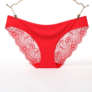 Usine directe femmes Sexy évider Bikini sans couture sous-vêtements glace soie slips Invisible dentelle culotte Sexi filles matures culottes - Product Image 6