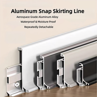 Rodapié Moderno Impermeable de Aluminio con Doble Tira Nano, Desmontable con Sistema de Encaje a Presión, 40mm 60mm, Rodapié de Aleación para Pared Interior