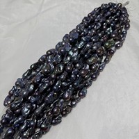 Collier de perles d'eau douce baroques irrégulières de grande taille (13-16 mm) couleur paon, en gros, en fils