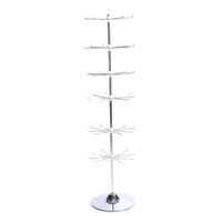 Support de présentation rotatif à 360 degrés en acier inoxydable, étagère à bijoux à 6 niveaux, support de rangement pour chaussettes, collations et accessoires de téléphone