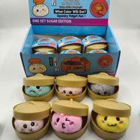 Jouet anti-stress Kawaii Squishy en forme de boulette vapeur souriante, jouet à presser pour enfants et adultes