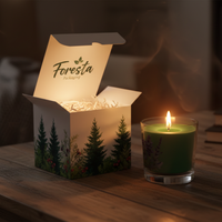 Customized Textured Art Paper Foldable Candle Gift Box with Inserts Candle Packaging Boxes for Candle Jar