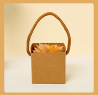 Sacs en papier carrés personnalisés pour plantes succulentes, avec poignée en corde, pour boîte cadeau, vente en gros