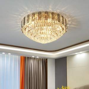 Lámparas de diseño moderno nórdico de alta calidad, lámpara de luz de techo de cristal dorado redonda creativa - Product Image 2