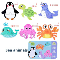 Boîte de puzzle en bois 3D intellectuelle à thèmes variés pour l'éducation préscolaire, puzzles pour enfants de 2 à 4 ans, unisexe