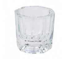 BIN nouveau clou cristal clair lavage tasse avec couvercle stockage liquide monomère verre ongles Dappen plat
