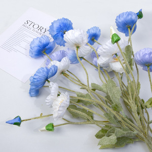 ดอกป๊อปปี้ประดิษฐ์ ผ้าไหมเคลือบเงา คุณภาพสูง เหมาะสำหรับตกแต่งงานแต่งงานและบ้าน - Product Image 4