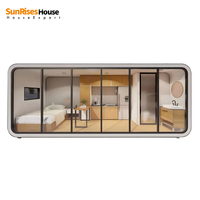Résidence en conteneur Apple Capsule de 20 pieds pour famille, bureau, appartement, camping commercial, maison avec vue
