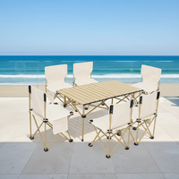 Ensemble de table et de chaises de camping pliables et portables en aluminium robuste pour l'extérieur, à prix abordable