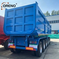 Semi-remorque benne arrière robuste en acier au carbone de 80 tonnes, pneus 12R22.5, essieu Fuwa, transport minier en Amérique du Sud