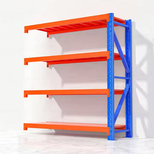מדפי תצוגת פלדה מפעל כחול כתום משמשים למדפים אחסון נגד קורוזיה במחסני סופרמרקט משפחתי - Product Image 2