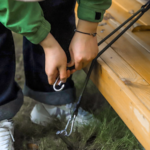 Corde élastique en Nylon pour l'extérieur, avec crochet mousqueton, 30-120cm, pour le camping, la randonnée, les lignes de maintien de tente, corde portable multifonctionnelle - Product Image 3