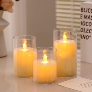 Flameless LED with String Battery Operated Flickering Pillar Candle <b>Light</b> with Remote and <b>Timer</b> Home Decor - Product Image 2